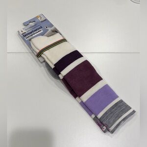 Smartwool Women's Large Snowboard OTC Socks Targeted Cushion White Purple NWT